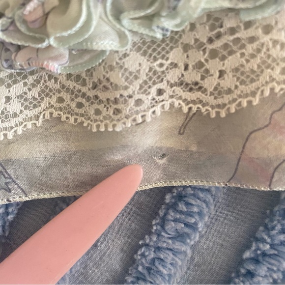 🎈SOLD 🎈Dolce & Gabbana Vintage Tank Top Baby Doll Top D & G Light Green Pink - Picture 10 of 16